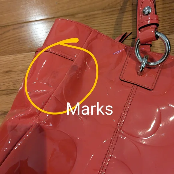 Coach Coral Patent Leather Tote Bag - Picture 10 of 14